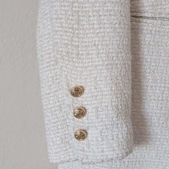 Rachel Zoe Creamy White Tweed Blazer - Size M - Picture 6 of 7